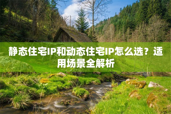 静态住宅IP和动态住宅IP怎么选？适用场景全解析