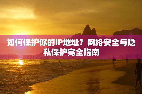 如何保护你的IP地址？网络安全与隐私保护完全指南