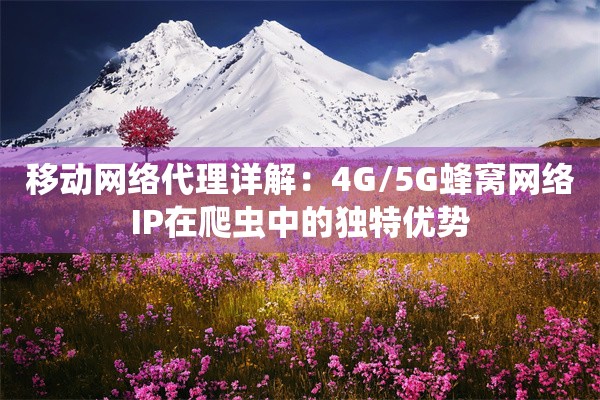 移动网络代理详解：4G/5G蜂窝网络IP在爬虫中的独特优势