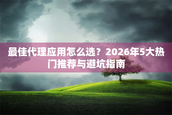 最佳代理应用怎么选？2026年5大热门推荐与避坑指南