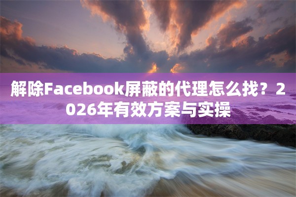 解除Facebook屏蔽的代理怎么找？2026年有效方案与实操