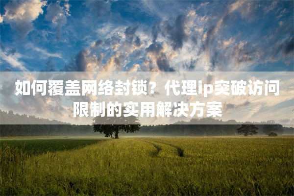 如何覆盖网络封锁？代理ip突破访问限制的实用解决方案