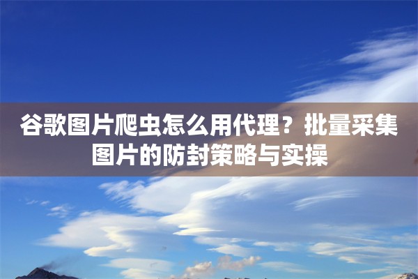 谷歌图片爬虫怎么用代理？批量采集图片的防封策略与实操