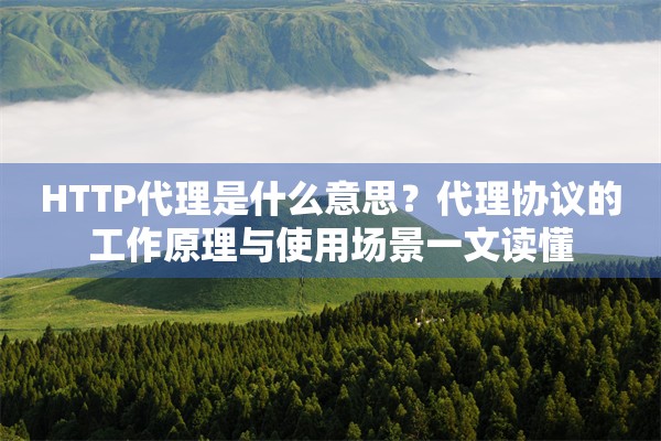 HTTP代理是什么意思？代理协议的工作原理与使用场景一文读懂