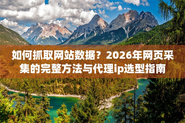 如何抓取网站数据?2026年网页采集的完整方法与代理ip选型指南