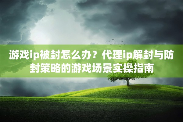 游戏ip被封怎么办?代理ip解封与防封策略的游戏场景实操指南