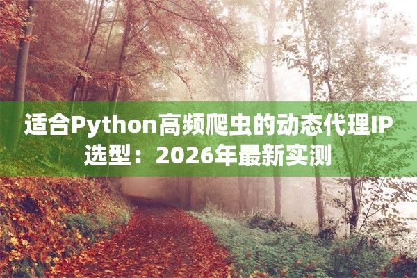 适合Python高频爬虫的动态代理IP选型：2026年最新实测