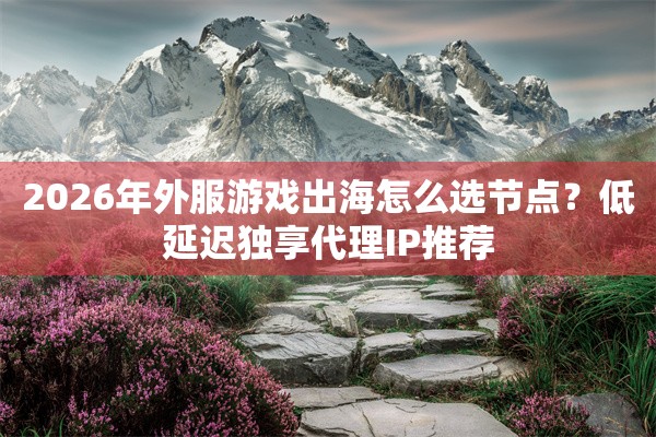 2026年外服游戏出海怎么选节点？低延迟独享代理IP推荐