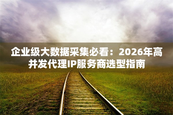 企业级大数据采集必看：2026年高并发代理IP服务商选型指南
