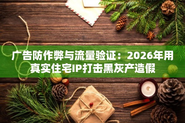 广告防作弊与流量验证：2026年用真实住宅IP打击黑灰产造假