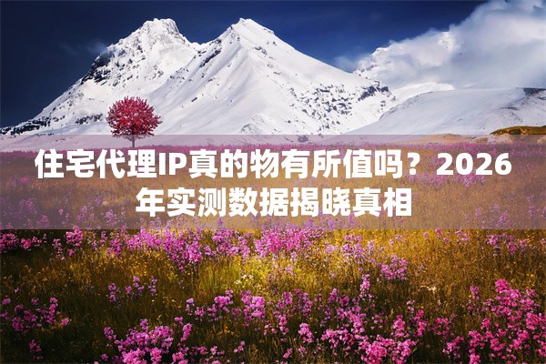 住宅代理IP真的物有所值吗？2026年实测数据揭晓真相