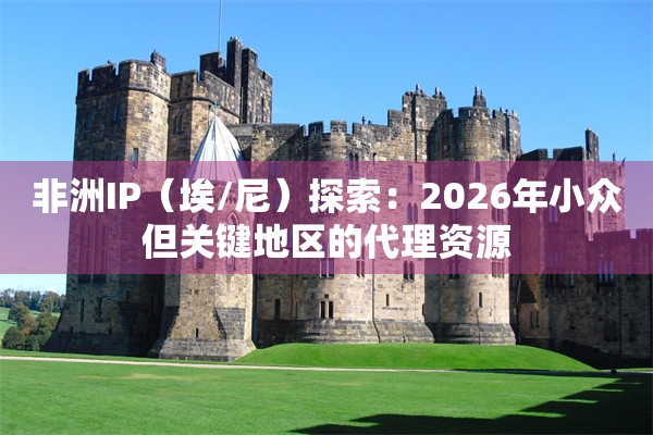 非洲IP（埃/尼）探索：2026年小众但关键地区的代理资源