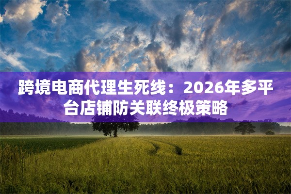 跨境电商代理生死线：2026年多平台店铺防关联终极策略