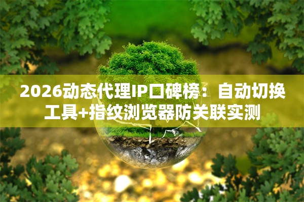 2026动态代理IP口碑榜：自动切换工具+指纹浏览器防关联实测