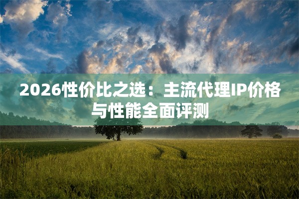 2026性价比之选:主流代理IP价格与性能全面评测