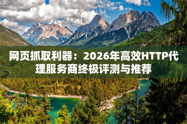 网页抓取利器：2026年高效HTTP代理服务商终极评测与推荐