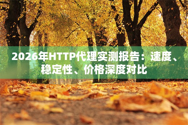 2026年HTTP代理实测报告：速度、稳定性、价格深度对比