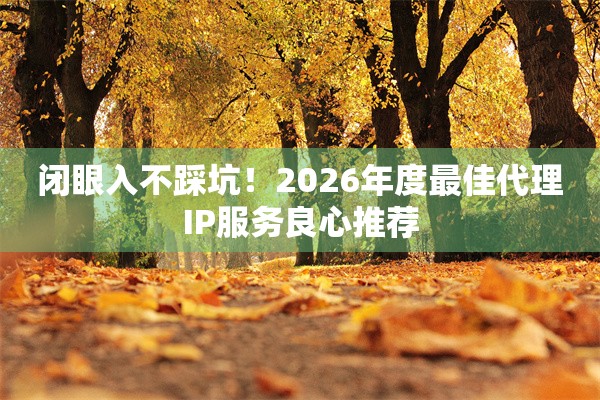 闭眼入不踩坑！2026年度最佳代理IP服务良心推荐