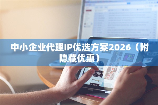 中小企业代理IP优选方案2026（附隐藏优惠）