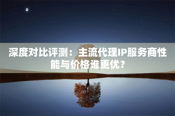 深度对比评测：主流代理IP服务商性能与价格谁更优？