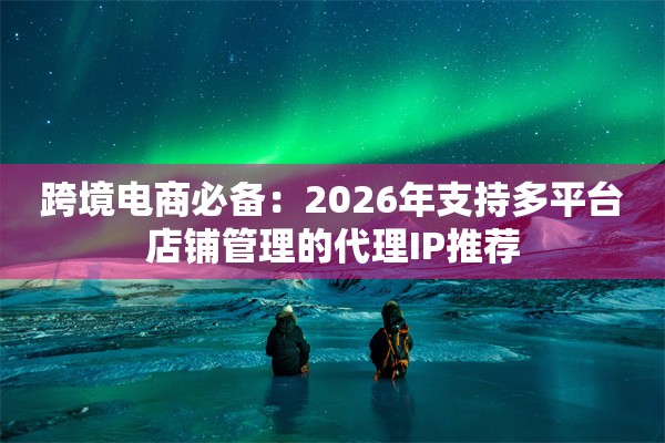 跨境电商必备：2026年支持多平台店铺管理的代理IP推荐