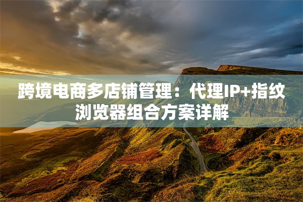 跨境电商多店铺管理：代理IP+指纹浏览器组合方案详解