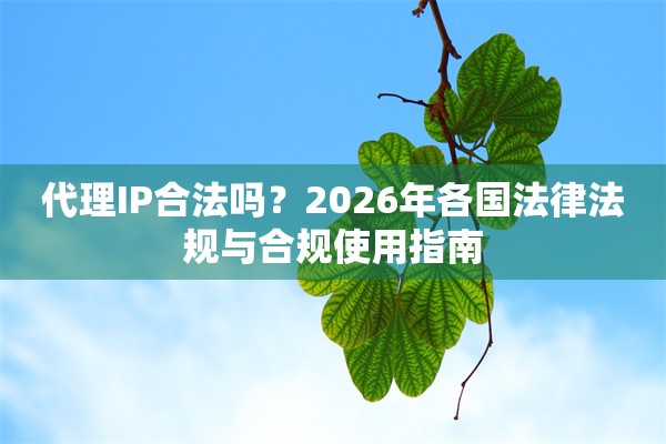 代理IP合法吗?2026年各国法律法规与合规使用指南