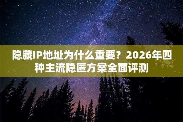 隐藏IP地址为什么重要？2026年四种主流隐匿方案全面评测