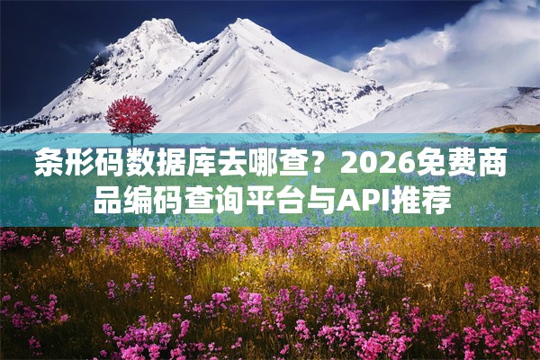 条形码数据库去哪查？2026免费商品编码查询平台与API推荐