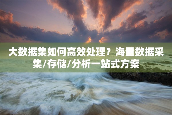 大数据集如何高效处理？海量数据采集/存储/分析一站式方案