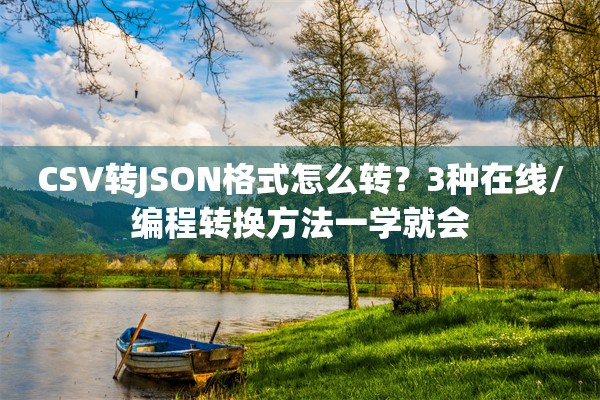 CSV转JSON格式怎么转？3种在线/编程转换方法一学就会