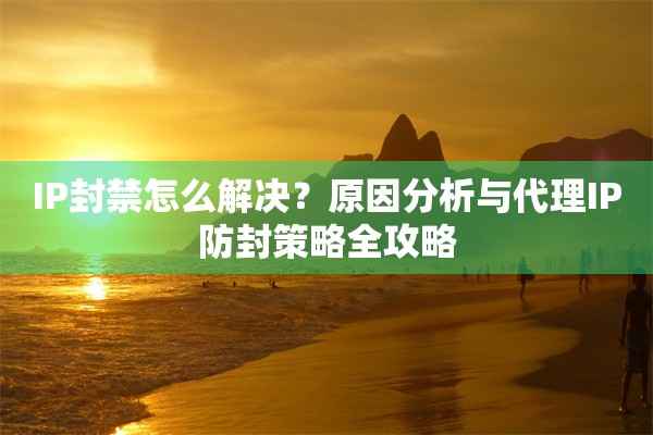 IP封禁怎么解决？原因分析与代理IP防封策略全攻略