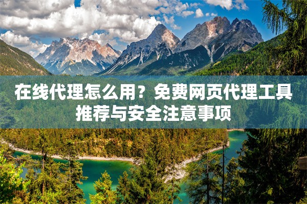 在线代理怎么用？免费网页代理工具推荐与安全注意事项