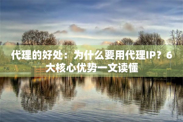 代理的好处：为什么要用代理IP？6大核心优势一文读懂