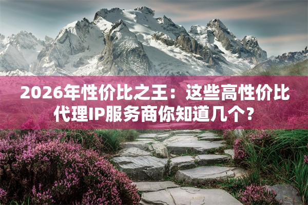 2026年性价比之王：这些高性价比代理IP服务商你知道几个？