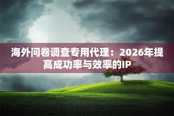海外问卷调查专用代理：2026年提高成功率与效率的IP