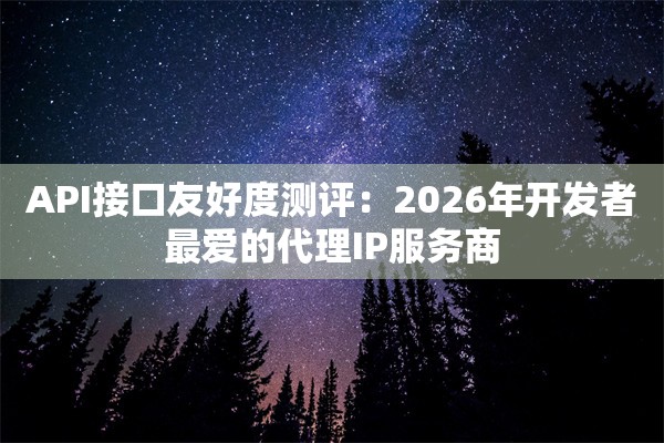 API接口友好度测评：2026年开发者最爱的代理IP服务商