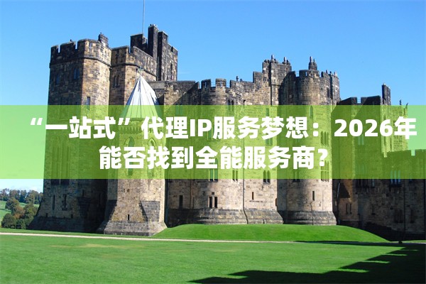 “一站式”代理IP服务梦想：2026年能否找到全能服务商？