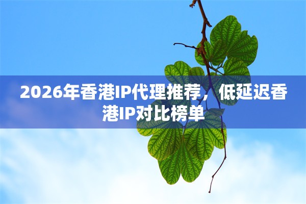 2026年香港IP代理推荐，低延迟香港IP对比榜单