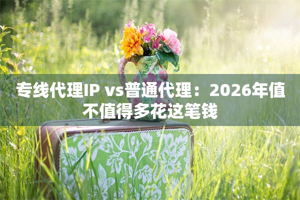 专线代理IP vs普通代理：2026年值不值得多花这笔钱