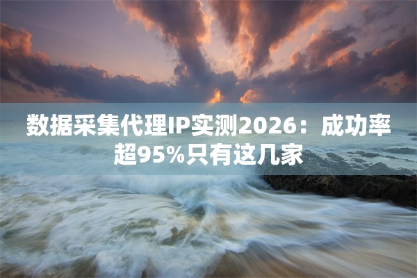 数据采集代理IP实测2026:成功率超95%只有这几家