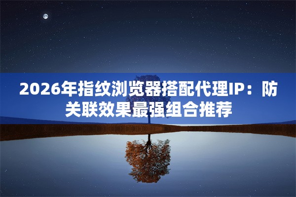 2026年指纹浏览器搭配代理IP:防关联效果最强组合推荐