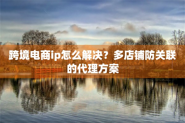 跨境电商ip怎么解决？多店铺防关联的代理方案