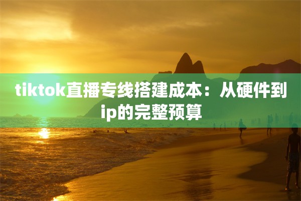 tiktok直播专线搭建成本:从硬件到ip的完整预算