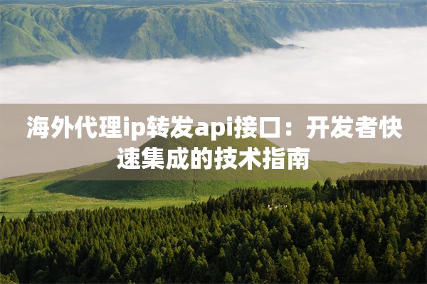 海外代理ip转发api接口:开发者快速集成的技术指南