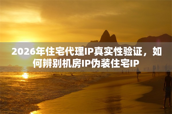 2026年住宅代理IP真实性验证，如何辨别机房IP伪装住宅IP