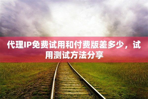 代理IP免费试用和付费版差多少，试用测试方法分享