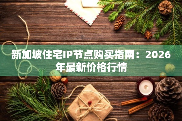 新加坡住宅IP节点购买指南：2026年最新价格行情