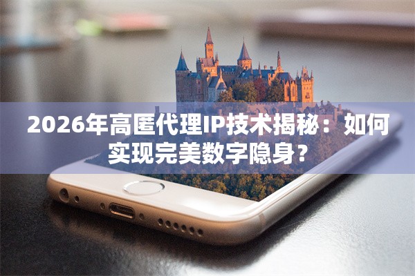 2026年高匿代理IP技术揭秘：如何实现完美数字隐身？