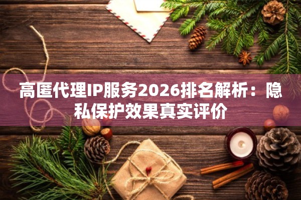 高匿代理IP服务2026排名解析：隐私保护效果真实评价